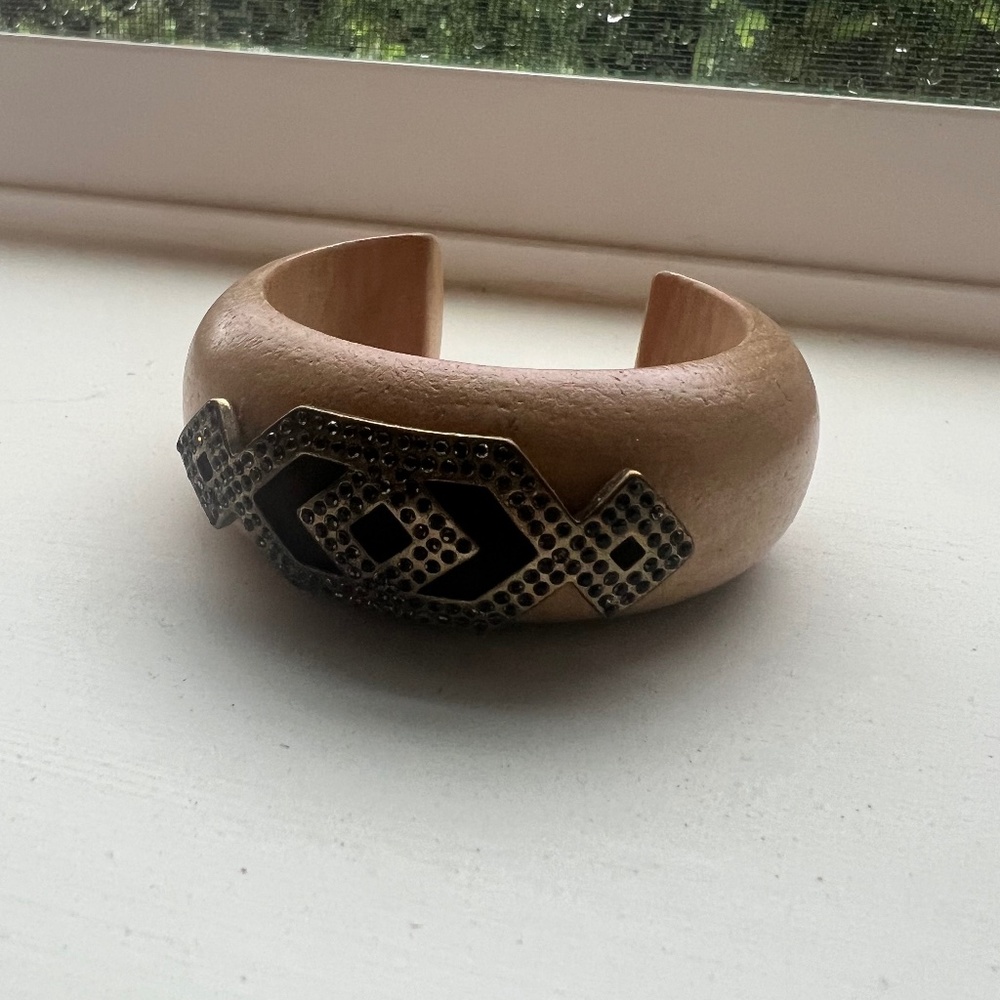 Banana Republic Wood Rhinestone Bangle